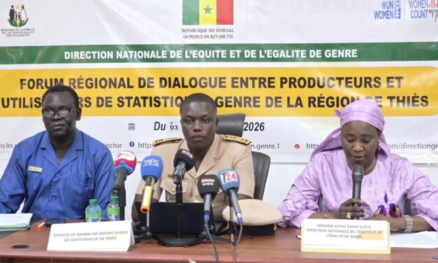 Forum régional de dialogue entre les producteurs et utilisateurs des statistiques sensibles au genre présidé par A.D. Le gouverneur adjoint, Ababacar Sadikh NIANG